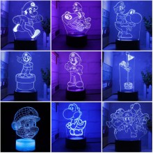 Super Mario Anime Acrylic Figure 3D Lamp USB Night Light