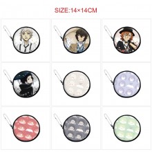 Bungo Stray Dogs anime pu zipper round wallet coin purse