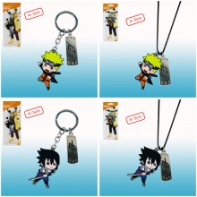 Naruto anime alloy key chain necklace