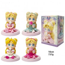 Sailor Moon Tsukino Usagi sitting anime figure dolls set(4pcs a set)
