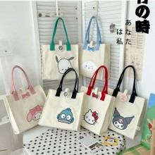 Sanrio Melody kitty Cinnamoroll Kuromi anime canvas handbag satchel shoulder bag