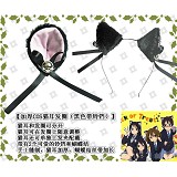 thicker COS cat ears hair circle(black with bells)2