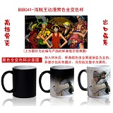 One piece anime hot and cold color cup