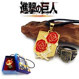 Attack on Titan Military Police anime ring+necklac...