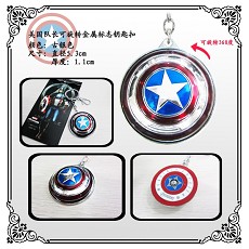Captain America rotatable watch key chain