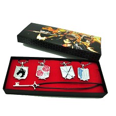 Attack on Titan anime necklaces set of 5pcs