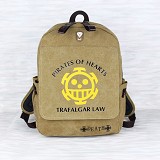 One Piece Law anime canvas backpack bag