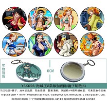 One Piece anime mirror key chains(8pcs a set)