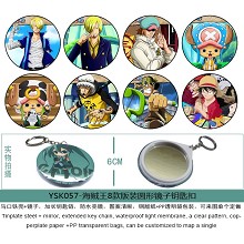 One Piece anime mirror key chains(8pcs a set)