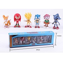 Super Sonic The Hedgehog anime figures(6pcs a set)