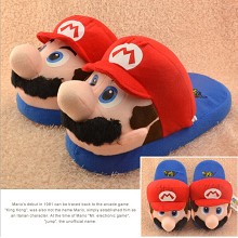 Super Mario anime plush slippers shoes set(red)