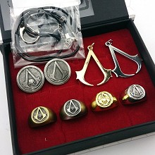 Assassin's Creed necklace+ring+brooch set(6pcs a set)