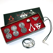 Assassin's Creed necklace+brooch+ring set(10pcs a set)