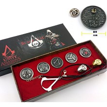Assassin's Creed necklace+ring+brooch set(8pcs a set)