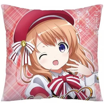 Rabbit House two-sided pillow