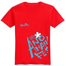 Anohana cotton red t-shirt