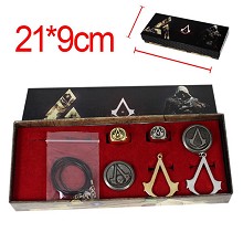 ssassin's Creed anime necklace+keychain+rings set(6pcs a set)
