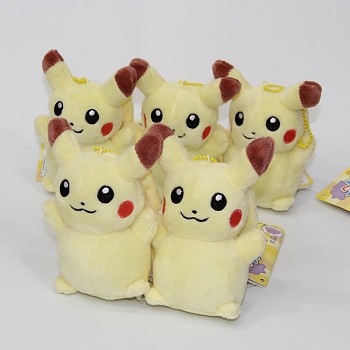 3.2inches Pokemon pikachu plush dolls set(5pcs a set)
