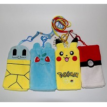 3.2inches Pokemon plush phone bags set(4pcs a set)