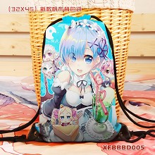 Re:Life in a different world from zero Rem drawstring backpack bag