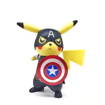 Pokemon pikachu cos Captain America figure