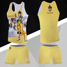 Overwatch Tracer vest+short pants a set