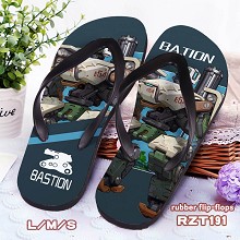 Overwatch Bastion rubber flip-flops shoes slippers a pair