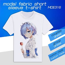Re:Life in a different world from zero modal fabric short sleeve t-shirt