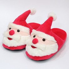 Santa Claus plush shoes slippers a pair