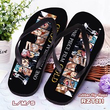 One Piece rubber flip-flops shoes slippers a pair