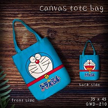 Doraemon anime canvas tote bag shopping bag