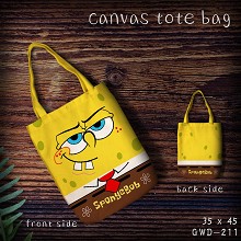 Spongebob canvas tote bag shopping bag