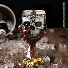 Stainless Steel 3D Skull Skeleton Gothic Goblet Pa...
