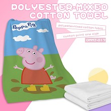Peppa Pig anime polyester-mixed cotton towel