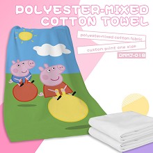 Peppa Pig anime polyester-mixed cotton towel