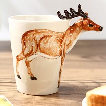 The animal deer ceramic cup mug