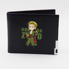 One Piece Zoro anime black wallet