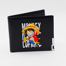 One Piece Luffy anime black wallet