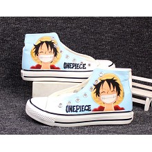 One Piece Luffy anime canvas shoes student plimsolls a pair