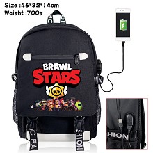 Brawl Stars game USB charging laptop backpack school bag