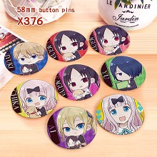 Kaguya sama anime brooches pins set(8pcs a set)