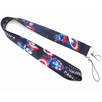Captain America neck strap Lanyards for keys ID card gym phone straps USB badge holder diy hang rope