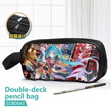 Hatsune Miku anime double deck pencil bag pen bag