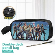 Fortnite game double deck pencil bag pen bag