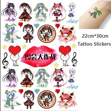 Date A Live anime waterproof tattoo stickers