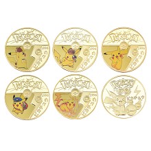 Pokemon Commemorative Coin Collect Badge Lucky Coi...