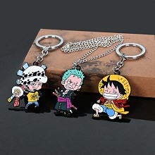 One Piece anime key chain necklace