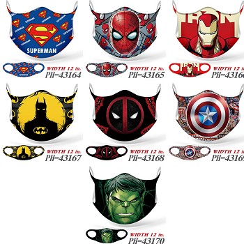Batman Iron Man super man anime trendy mask printed wash mask