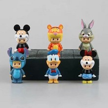 Stitch Mickey Mouse anime figures set(6pcs a set) ...