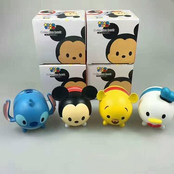 Pooh Mickey Mouse Stitch Donald Duck anime figures money box set(4pcs a set)